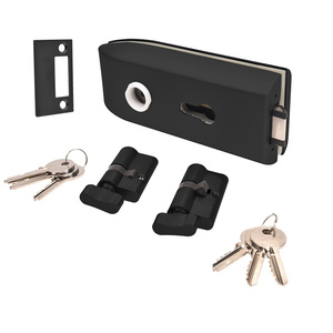 CRL Matte Black Glass Mounted Latch With Lock and Thumbturn