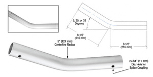 CRL Satin Anodized ACRS Lower Incline 29º Tangent Bend