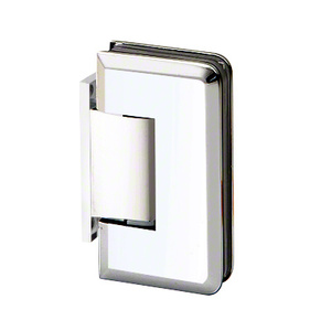 Polished Chrome Wall Mount with Offset Back Plate Adjustable Majestic Series Hinge