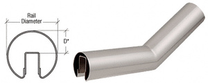 CRL Polished Stainless 35 Degree Lower Incline Corner for 3-1/2" Diameter Railing