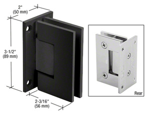 CRL Matte Black Geneva 537 Series Wall Mount Full Back Plate Standard Hinge With 5 Degree Offset