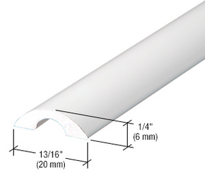 CRL White Frameless Shower Door Half-Round Threshold