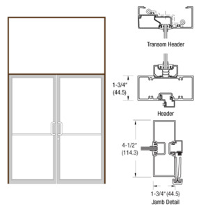CRL-U.S. Aluminum Custom Sized Bronze Black Anodized Series 450 Tubular Gear Hinge Transom Frame Complete (2FT)