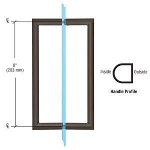 CRL 8" Oil Rubbed Bronze RM Series Flat Outside Surface/Round Tubing Inside Back-to-Back Pull Handle