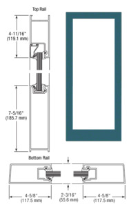 CRL-U.S. Aluminum Custom KYNAR® Paint Custom Single Blank Series 400 Medium Stile Offset Hung Entrance Door- No Prep