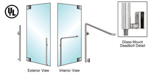 CRL-Blumcraft® Brushed Stainless Left Hand Reverse Glass Mount Cylinder/Thumbturn 'KS' Exterior Bottom Securing Deadbolt Handle