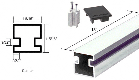 CRL Buffed Brite Anodized 18" Center Aluminum Counter Post