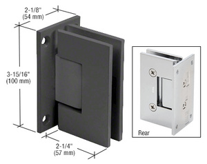 CRL All Black Vienna 037 Series Wall Mount Full Back Plate Hinge