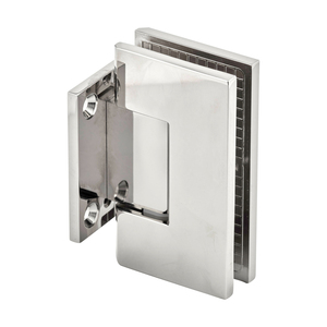 Polished Chrome Wall Mount with Short Back Plate Maxum Series Hinge with 5° Pin