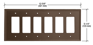 CRL Bronze 6-Gang Designer Glass Mirror Plate