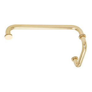 CRL Polished Brass 12" Towel Bar With 6" Pull Handle Combination Set