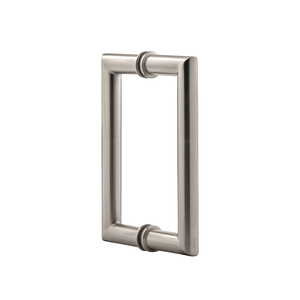 Brushed Nickel 6" Mitered Style Back to Back Handles with Washers