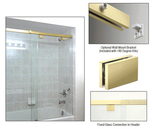 CRL Polished Brass 180º with Square Style Clamp - 84"