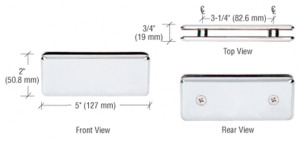 Buy SA87FBR CRL Polished Brass 3/8 Top Flat Base Glass Clip