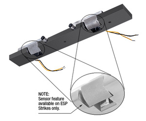 CRL Matte Black Electric Strike Keeper for Double Doors- Fail Secure