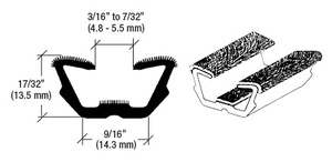 CRL 96" Flexible Flocked Rubber Glass Run Channel for 1960-1967 GM Mid-Size Cars