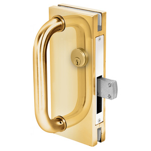 CRL Polished Brass 4" x 10" Custom Non-Handed Center Lock With Deadthrow Latch