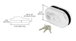 CRL Polished Stainless Steel Glass Mounted Slip-on Patch Lock for Use with 1/2" Glass