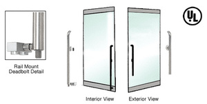 CRL-Blumcraft® Polished Stainless Right Hand Reverse Rail Mount Keyed Access "P" Exterior Bottom Securing Deadbolt Handle