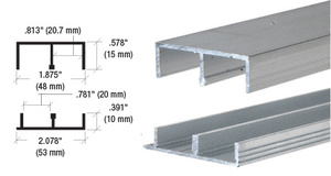 CRL Mill Aluminum Track for 3/4" Sliding Panels