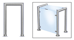CRL Polished Stainless Contemporary 209 Series 1-1/2" Tubing Glass On Top and Front Only Sneeze Guard