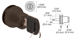 CRL Dark Bronze Lock for Cabinet Glass Door