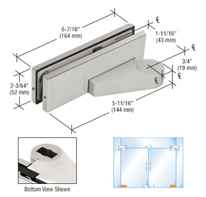 CRL Brushed Stainless Left Offset Bottom Door Patch Fitting