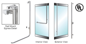 CRL-Blumcraft® Polished Stainless Right Hand Reverse Rail Mount Keyed Access "FS" Exterior Top Securing Electronic Egress Control Handle
