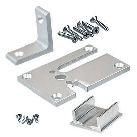 CRL Satin Anodized 2" x 3" Right End Design Series Partition Post Base Plate Kit for Posts Over 24"