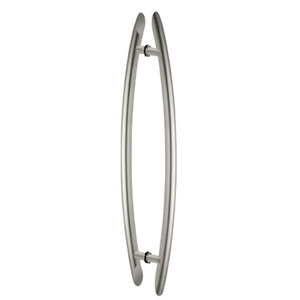 CRL Brushed Stainless 24" Glass Mounted Crescent End-Mount Back-to-Back Pull Handle