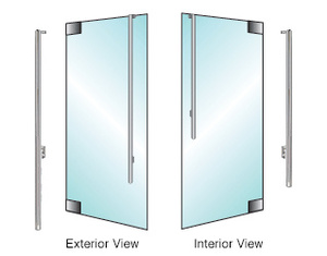 CRL-Blumcraft® Brushed Stainless Left Hand Reverse Glass Mount 'LS' Exterior Top Securing Dummy Handle for 3/4" Glass