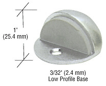 CRL Satin Chrome Floor Mounted Low Profile 3/32" Base Dome Stop