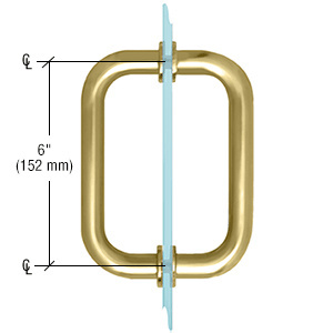 CRL Satin Brass 6" BM Series Tubular Back-to-Back Pull Handle
