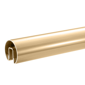 CRL Polished Brass 2-1/2" Premium Cap Rail for 1/2" Glass - 120"