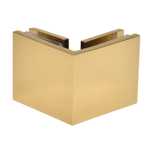 CRL Polished Brass Square 90 Degree Glass-to-Glass Clamp