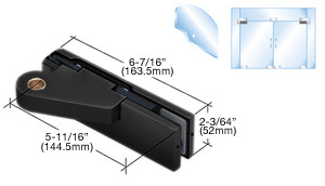 CRL Matte Black Right Offset Top Door Patch Fitting