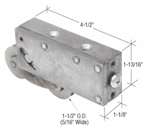 CRL 1-1/2" Tandem Steel Sliding Glass Door Rollers with 1-1/8" Wide Housing for Kawneer® Doors
