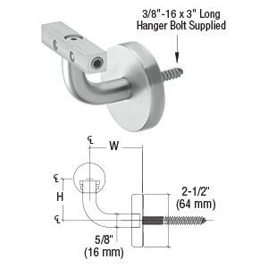 CRL-Blumcraft® Imperial Series Satin Anodized Aluminum Wall Mounted Hand Rail Bracket