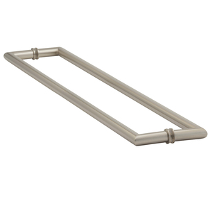 Brushed Nickel 24" Mitered Back to Back Towel Bars with Washers