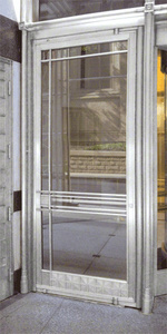 CRL Premium Satin Anodized Aluminum Medium Stile Door for 1" Glazing; 3-11/32" Top Rail; 9-1/2" Bottom Rail; Concealed Hinge Tube RHR; With Lock