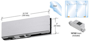 CRL Brushed Stainless Bottom Door Patch With 1NT302 Insert