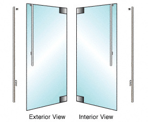 CRL-Blumcraft® Brushed Stainless Right Hand Swing Glass Mount "JS" Exterior Dummy Handle