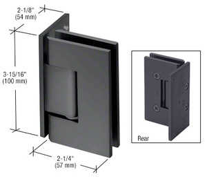 CRL Matte Black Vienna 044 Series Wall Mount Offset Back Plate Hinge