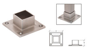 CRL Brushed Stainless Square Full Flange for 1-1/2" Tubing