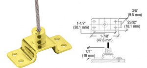 CRL Gold Plated Fixed Base Floor Fitting for Cable Display System