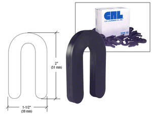 CRL Black 1/4" x 2" Plastic Horseshoe Shims