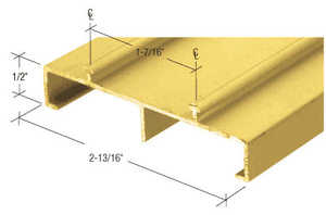 CRL Satin Gold Anodized 2-13/16" Deep Mirror Door Track - 12' Long