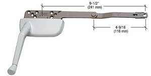 CRL White 9-1/2" Right Hand Single Arm Ellipse Surface Mount Dyad Casement Operator