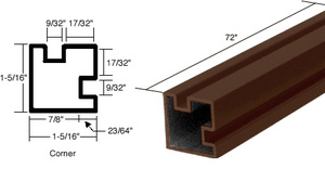 CRL Duranodic Bronze 72" Corner Post Extrusion