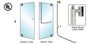 CRL-Blumcraft® Polished Stainless Left Hand Reverse Glass Mount Keyed Access "Z" Exterior, Top Securing Panic Handle
